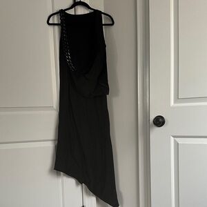 Zara Special Edition Elegant Black Asymmetrical Dress with chain strap